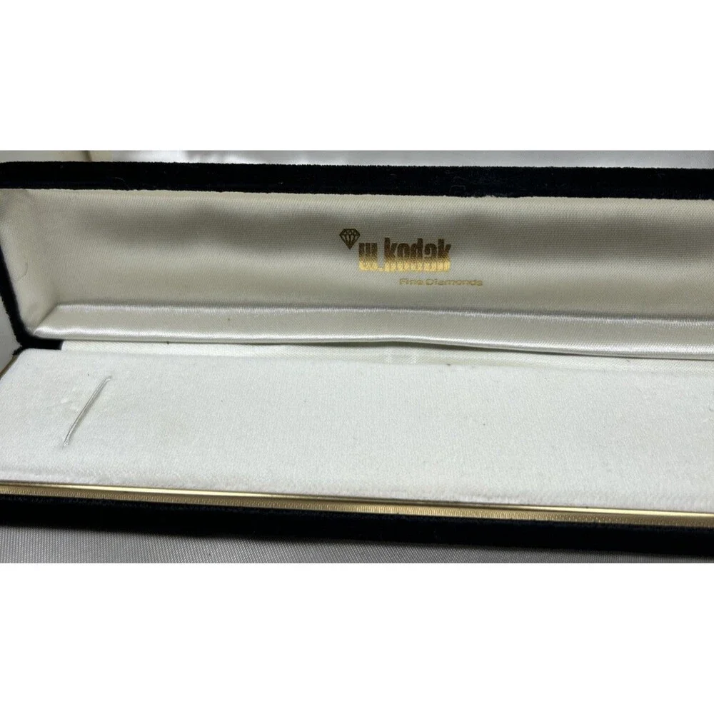 Vtg W Kodak Jewelers Empty Black Velvet Bracelet Watch Gift Box Cover Sleeve NJ